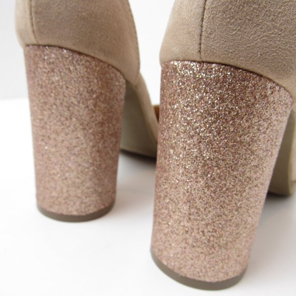 Lauren Conrad LC Gold Hydrangea High Heels Women's Size 8.5 - Picture 7 of 11